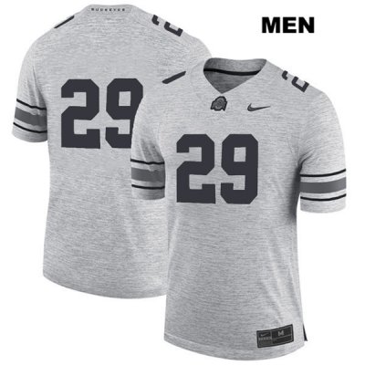 Men's NCAA Ohio State Buckeyes Marcus Hooker #29 College Stitched No Name Authentic Nike Gray Football Jersey JF20L12LP